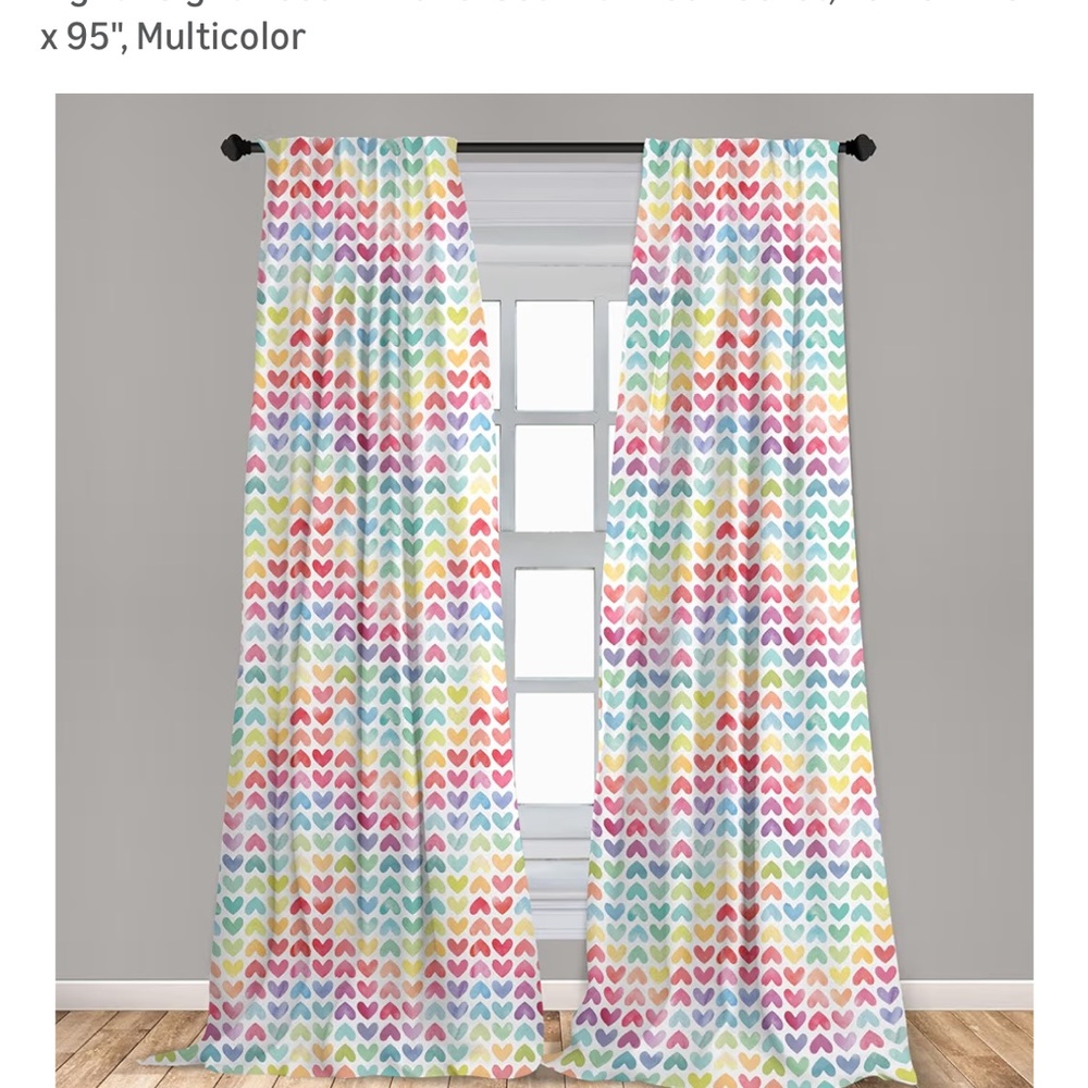 Multicolor Patterned Curtains 3 sets 6 total